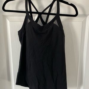 Lululemon Black Crossback Mesh Tank